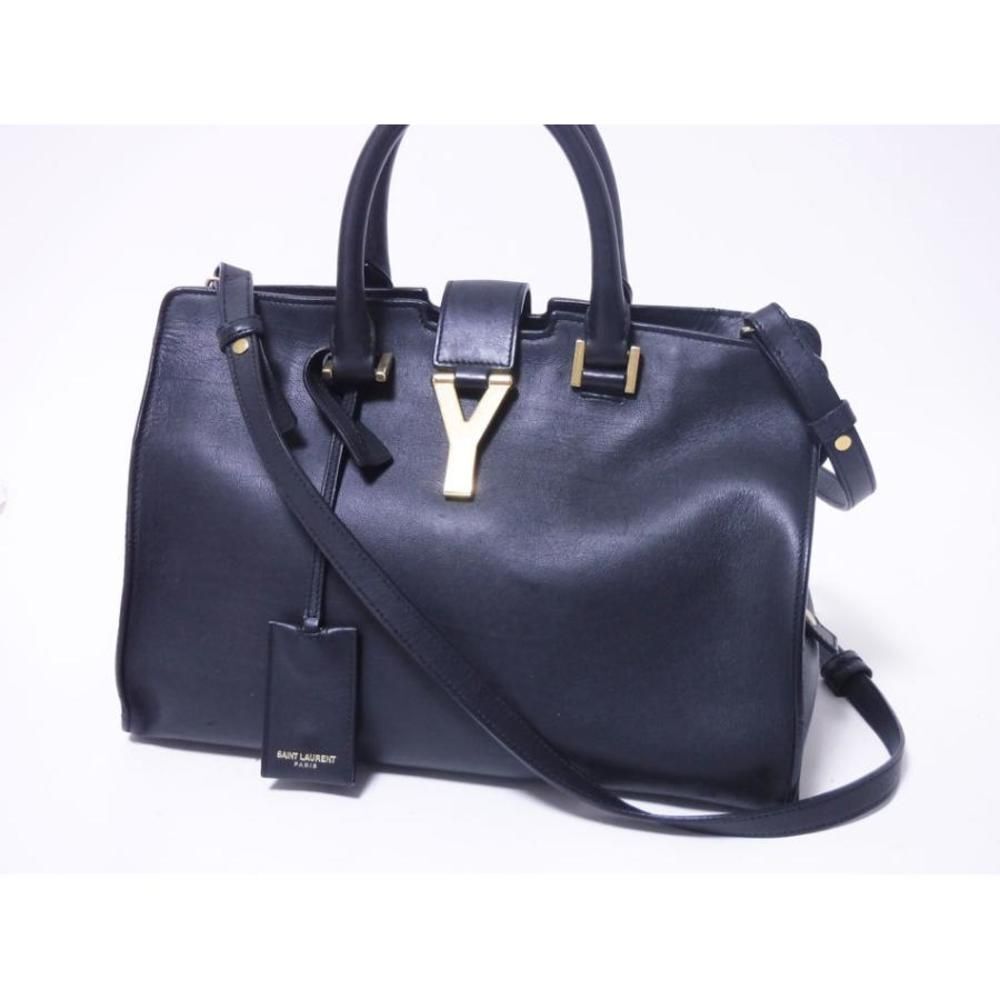 Saint Laurent Paris Y Line Cabas 2WAY Shoulder Bag Leather